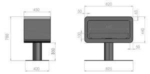 InFire - BIO fireplace 82,5x78 cm 3kW vit