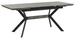Matbord hopfällbart 140/180 x 80 cm betongeffekt/svart BENSON Beliani