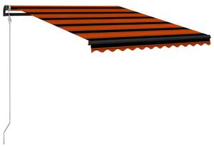 Infällbar markis med vindsensor & LED 300x250 cm orange & brun