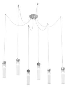 Kolarz 6009.30650 - Ljuskrona med textilsladd RAGGIO 6xE14/25W/230V spindel silver