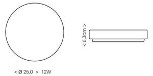 Ecolite W3090-12W/CR - LED taklampa för badrum LED/12W/230V IP44 svart