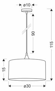 Ljuskrona med textilsladd PATTI 1xE27/60W/230V diameter 30 cm grön