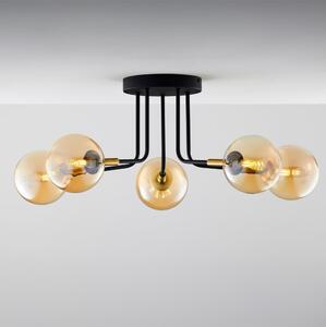 Jupiter 2038 - Pendelkrona BURANO 5xG9/10W/230V svart/guld/beige