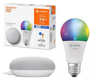 Ledvance - Smart Högtalare Google Nest Mini + LED RGBW glödlampa SMART+