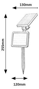 Rabalux 77011 - Solcellstrålkastare med sensor KELNA LED/9,6W/3,7V IP44