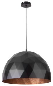 Ljuskrona med upphängningsrem DIAMENT 1xE27/60W/230V diameter 50 cm svart /koppar