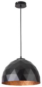 Ljuskrona med upphängningsrem DIAMENT 1xE27/60W/230V diameter 35 cm svart /koppar