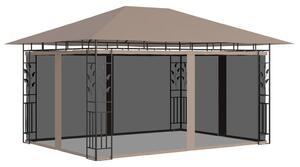 Paviljong med myggnät 4x3x2,73 m taupe 180 g/m²