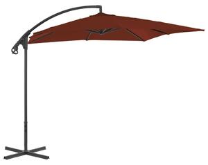 Frihängande parasoll med stålstång 250x250 cm terrakotta