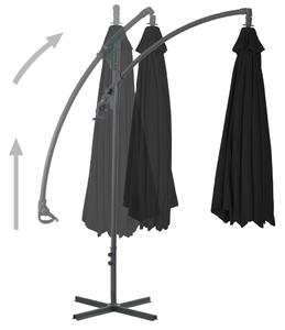 Frihängande parasoll med stålstång 250x250 cm svart