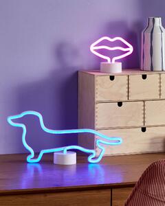 LED Neonlampa Hund Blå PVC Ljus Batteridriven Dekorativ Dachshund Lampa Beliani