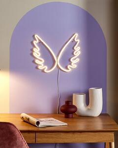 Vägg LED-lampa Ängelvingar Vit PVC Väggmonterad Belysning Dekorativ Lampa Beliani