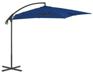 Frihängande parasoll med stålstång 250x250 cm azur