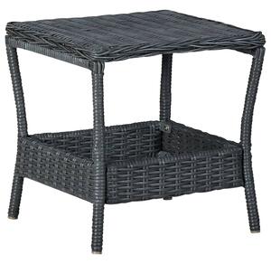 Trädgårdsbord mörkgrå 45x45x46,5 cm konstrotting