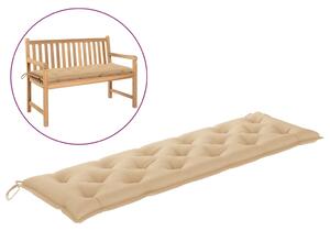 Bänkdyna för trädgården beige 180x50x7 cm tyg