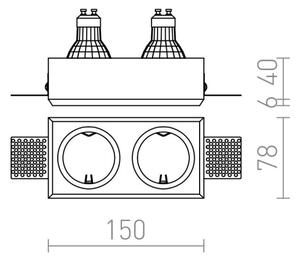 RED - Design Rendl - R12900 - Infälld belysning QUO 2xGU10/35W/230V