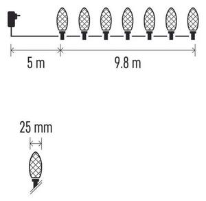 LED Utomhus ljusslinga 50xLED/8 funktioner 14,8 m IP44 varm vit