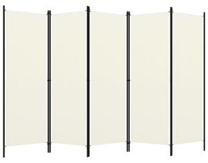 Rumsavdelare 5 paneler gräddvit 250x180 cm