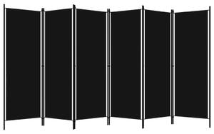 Rumsavdelare 6 paneler svart 300x180 cm