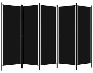 Rumsavdelare 5 paneler svart 250x180 cm