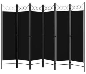 Rumsavdelare 6 paneler svart 240x180 cm