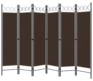 Rumsavdelare 6 paneler brun 240x180 cm
