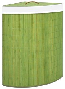 Tvättkorg för hörn bambu grön 60 L