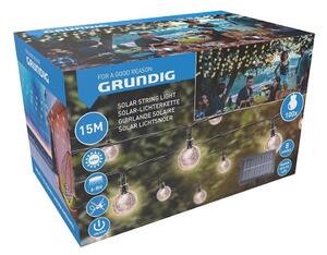 Grundig - LED solcellsljusslinga 100xLED/8 funktioner 15m varm vit