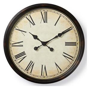 Nedis CLWA008WD50BK - Wall clock 1xAA d. 50 cm beige/svart