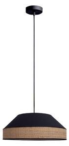 Ljuskrona med textilsladd MANISO 1xE27/60W/230V diameter 45 cm svart/beige