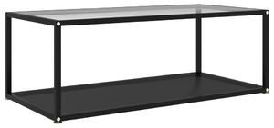 Soffbord genomskinligt och svart 100x50x35 cm härdat glas