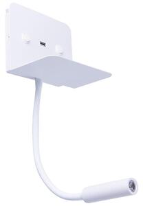Azzardo AZ4417 - LED Flexibel liten lampa med hylla VERA 1xLED/5W/230V + 1xLED/6W