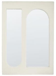 Väggspegel Off-White MDF Ram Bouclé Klädsel Glas 70 x 100 cm Rektangulär Dekorativ Väggmonterad Accent Stycke Modern Stil Beliani