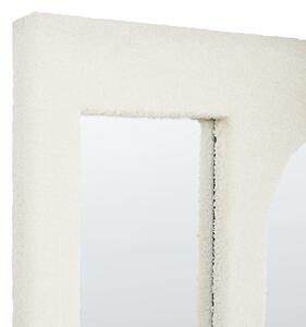 Väggspegel Off-White MDF Ram Bouclé Klädsel Glas 70 x 100 cm Rektangulär Dekorativ Väggmonterad Accent Stycke Modern Stil Beliani