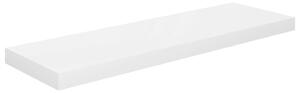 Svävande vägghylla vit högglans 80x23,5x3,8 cm MDF