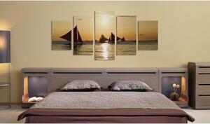 Canvas Tavla - Sailbloats at dusk - 200x100