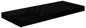 Svävande vägghylla svart högglans 60x23,5x3,8 cm MDF