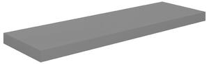 Svävande vägghylla grå högglans 80x23,5x3,8 cm MDF