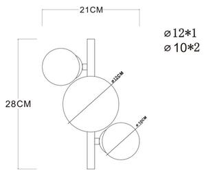 Globo 56135-3W - LED ytmonterad ljuskrona RIHA 3xG9/3,5W/230V mässing