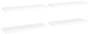 Svävande vägghyllor 4 st vit 80x23,5x3,8 cm MDF