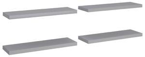 Svävande vägghyllor 4 st grå 80x23,5x3,8 cm MDF