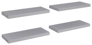 Svävande vägghyllor 4 st grå 60x23,5x3,8 cm MDF
