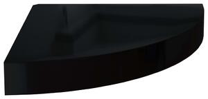 Svävande hörnhylla svart högglans 25x25x3,8 cm MDF