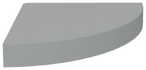 Svävande hörnhylla grå 25x25x3,8 cm MDF