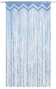 Gardin makramé blå 140x240 cm bomull