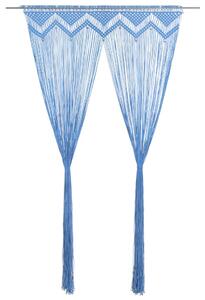 Gardin makramé blå 140x240 cm bomull