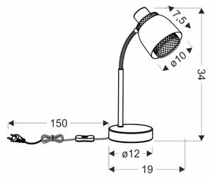 Bordslampa ALEKSANDRIA 1xE14/40W/230V svart/guld