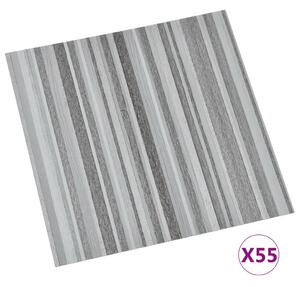 Självhäftande golvplankor 55 st PVC 5,11 m² ljusgrå