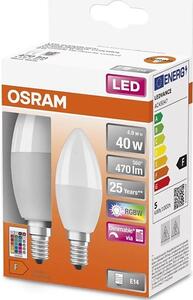 KIT 2x LED RGBW dimbar lampa B38 E14/4,9W/230V 2700K + +Fjärrkontrol - Osram