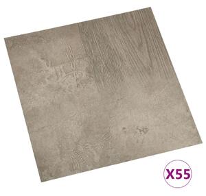 Självhäftande golvplankor 55 st PVC 5,11 m² grå